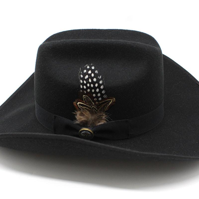 American Western Big Cowboy Hat Wool Tibetan Top Hat Men'S Big Eaves Outdoor Horse Racing Festival Knight Hat Women