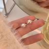 Gentle Atmosphere Pearl Earrings Female Geometric Irregular Ear Buckle Earrings Personality Fashionable and Versatile Earrings