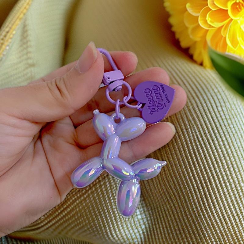 Portachiavi Cane Palloncino Resina Dolce Colore Caramella Fai da Te Per Donne Ragazze Forma Animale Catena Telefono Fibbia Chiave Accessori Ciondolo Borsa