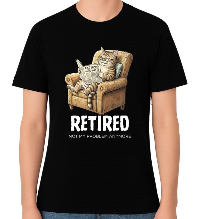 

Retired Cat Funny Retirement Humour Graphic Unisex T-Shirt S разноцветный