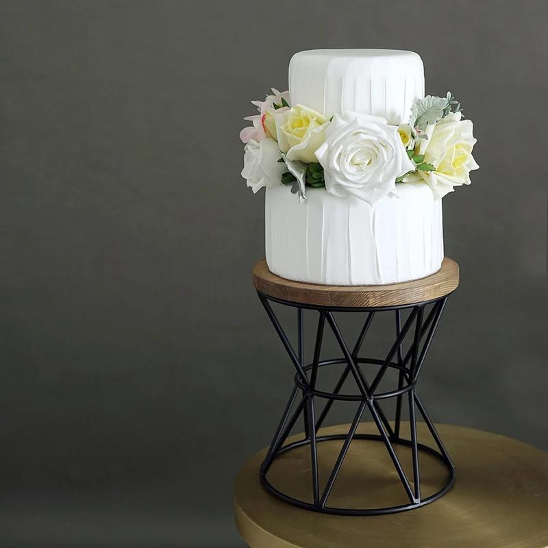 Wood Cake Stand Wedding Table Decoration Fondant Cake Display Home Decoration Kitchen& Bar 24cm/27cm Table Racks