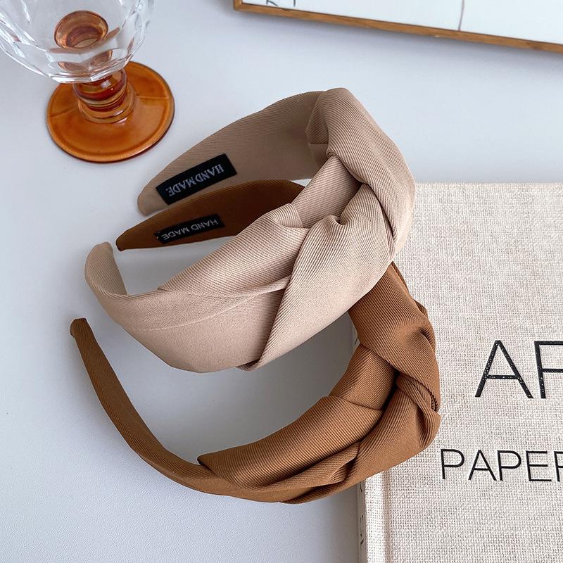 Fashion Women's And Girls Headbands Solid Twill Cloth Knotted Hairbands for Ladies Hair Hoop Accessories