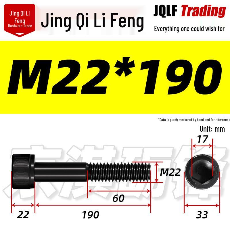 M20-M27 High Strength Blackened Hex Socket Head Cap Screw with Knurled Cylindrical Half Thread
