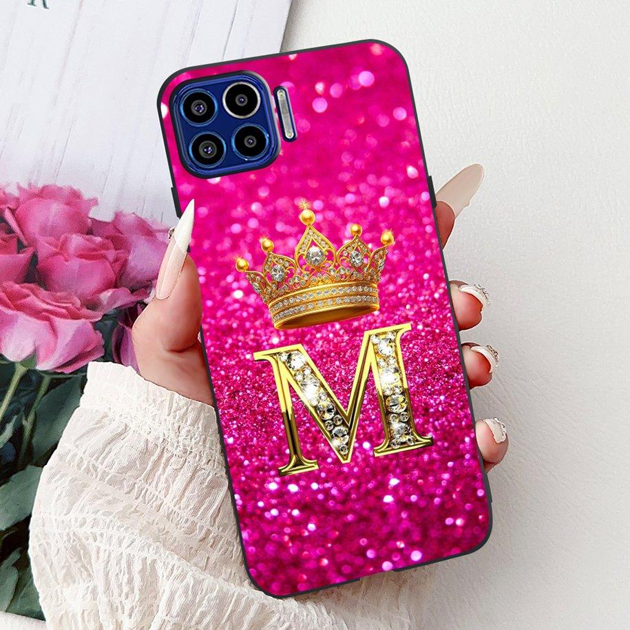 For Motorola One 5G Case Popular Letters Flower Crown Soft Silicone Shockproof TPU Couple Cover For Moto One 5G 2020 Phone Cases