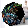 Monster Truck Themed Travel Umbrella 8 Ribs Automatic Opening and Closing, Portable Folding Design, Compact and Stylish Umbrella Suitable fo