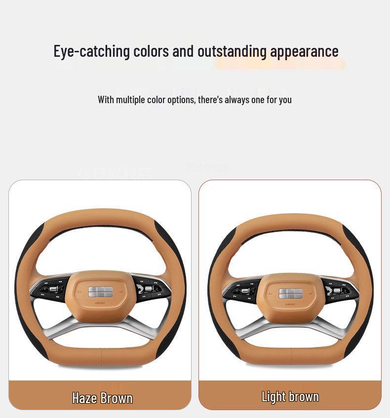 Compatible with 25 Geely Galaxy L7 models, this all-season, anti-slip leather steering wheel cover requires no stitching.