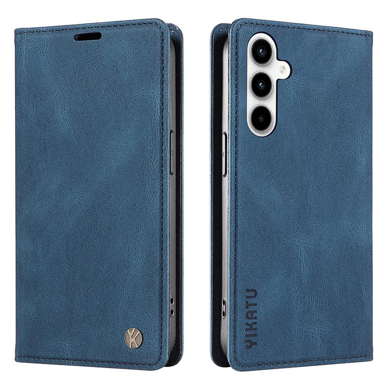 

YIKATU YK-004 Для Samsung Galaxy A35 5G Прочный магнитный чехол Кошелек-обложка из ПУ кожи Blue