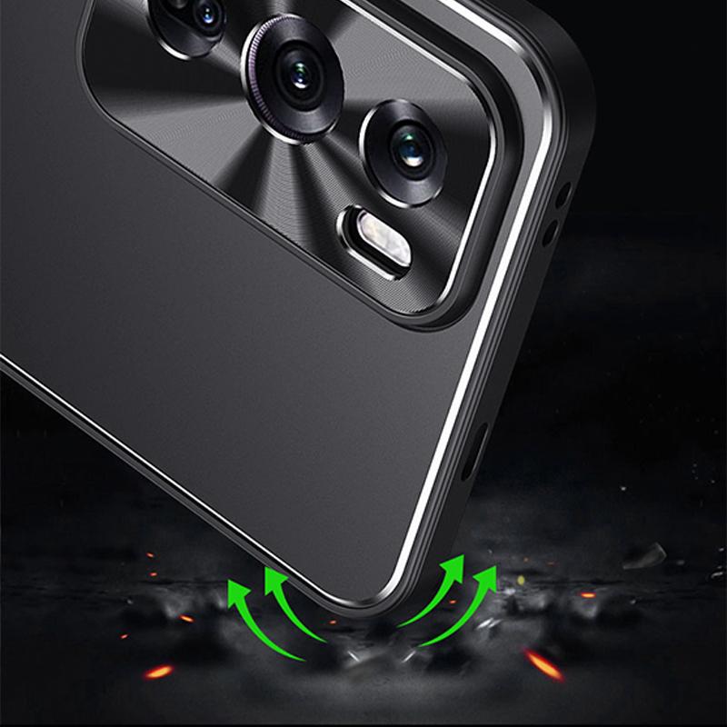 For Oppo Reno12 5G (China) Phone Case Aluminum Alloy + TPU Shockproof Phone Cover
