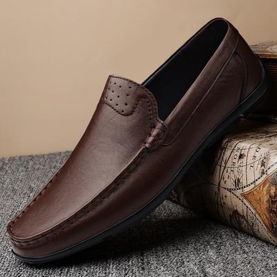 Marka Mody Męskie Buty do Jazdy na Świeżym Powietrzu Prawdziwa Skóra Casualowe Biznesowe Klasyczne Miękkie Skórzane Mokasyny Eleganckie Antypoślizgowe Buty do Chodzenia