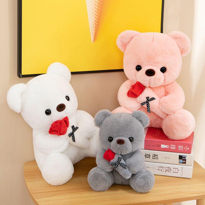 Cute Rose Bear Doll Teddy Bear Rag Doll Plush Toy Valentine's Day Wedding Gift