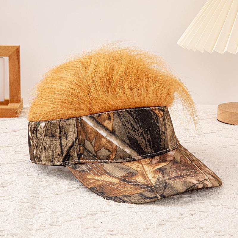 

Men S Camouflage Fake Hair Baseball Cap Casual Outdoor Visor Jungle Hunting Fancy Hat