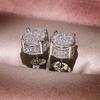 Geometrische Runde Micro-Inlay Ohrstecker Glänzend Voll mit Strasssteinen Hip Hop Modeschmuck für Tägliches Party-Tragen Geschenk