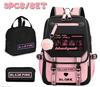 School Season Student Schoolbag Digital Printing Polyester Backpack Cartoon Satchel Pencil Case