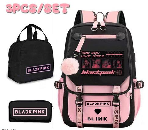 School Season Student Schoolbag Digital Printing Polyester Backpack Cartoon Satchel Pencil Case