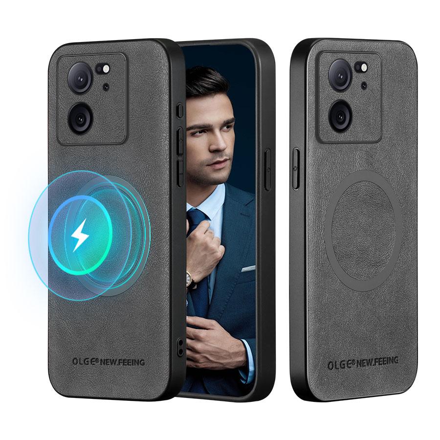 Für Xiaomi 13T 13T Pro High-End Leder Magnetische Voll-Objektiv Schutz Hülle Anti-Fingerabdruck Handyhülle For Xiaomi 13T Pro