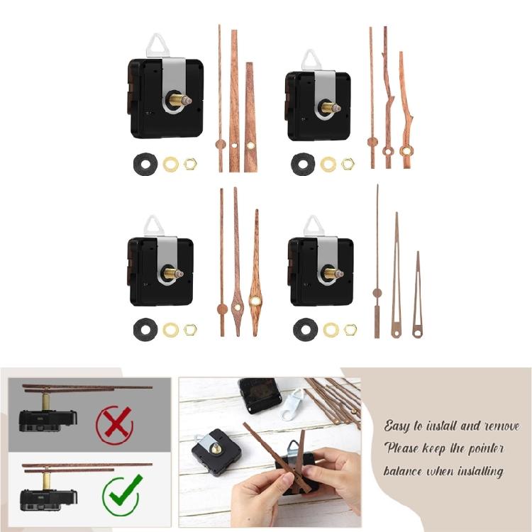 Quiet Clock Movement Clock Mechanism with Wood Clock Hands Clock Accessories for Wall Clock Repair Replacement Kits
