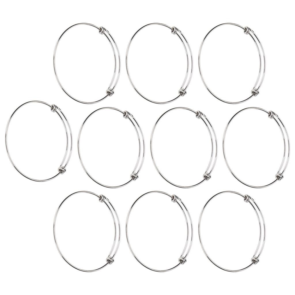 10Pcs Stainless Steel Bangle 1.6mm Adjustable Expandable Coil Bracelet DIY Accessories