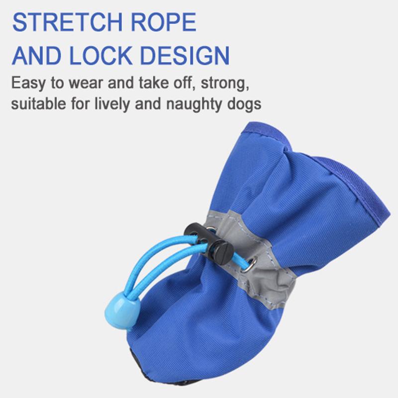 4pcs/set Waterproof Winter Pet Dog Shoes Anti-slip Rain Snow Boots Warm For Smal