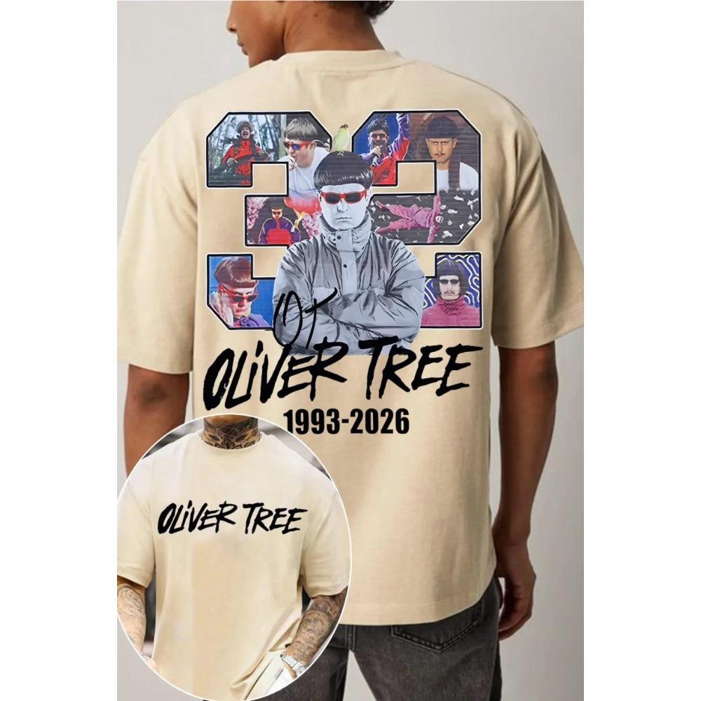 2026 Summer Hot Sale Rip Oliver Tree T-shirt Y2K Men Women Casual Harajuku T-shirt Hip Hop Streetwear Oversized T-shirt