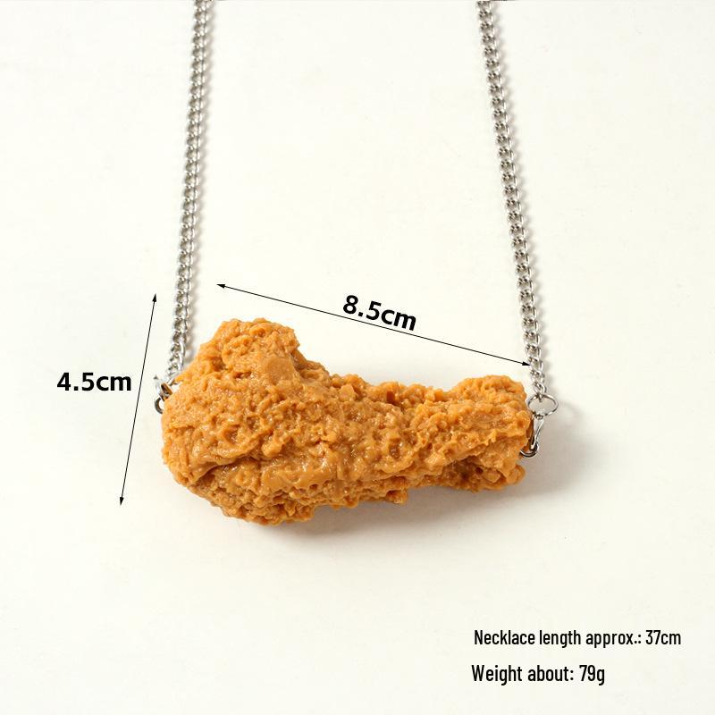 Trendy KFC Fried Chicken & Nugget Necklace – Creative Food-Inspired Accessory