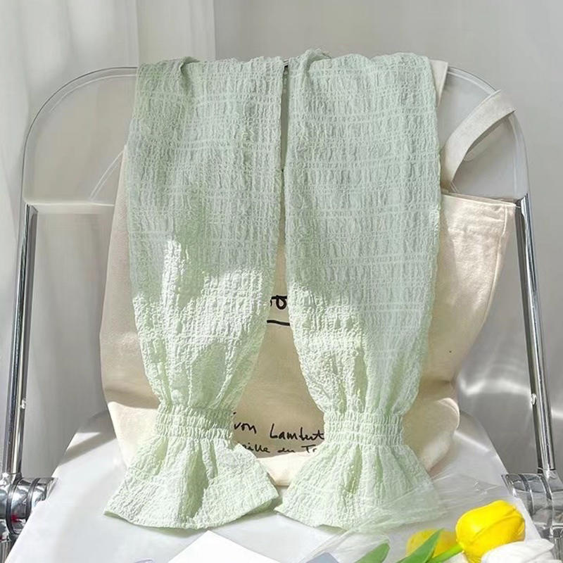 

Summer Ice Silk Long Sleeves Anti-Sunburn Arm Cover Men Women Cuff New Cool Hand Anti-UV Cycling Sleeve Fingerless зелёный