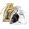 20PCS Gold Silver Color Drawstring Pouches Foil Material Jewelry Bags  Christmas Party