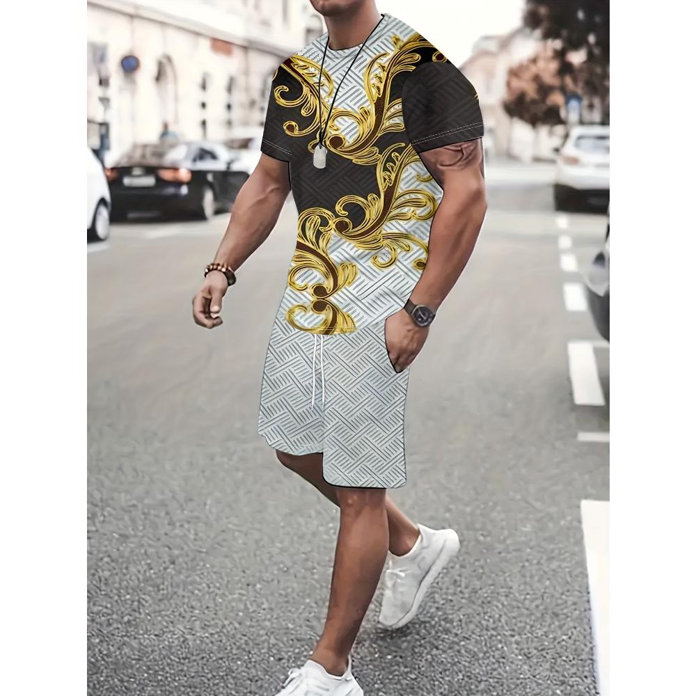 Men's Short-sleeved Shorts Casual Suit Fashionable Simple Sports Suit Comfortable Breathable Unisex Sports Clothing