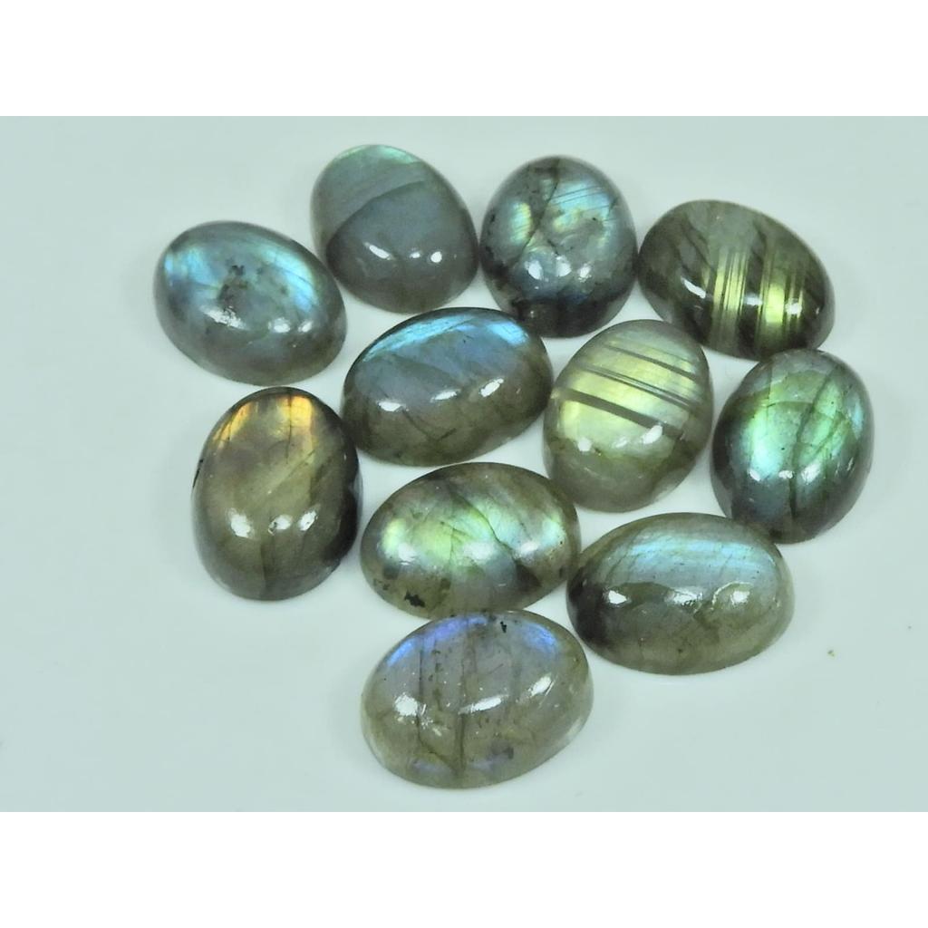 12X16MM Natural Labradorite Oval Cabochon Loose Gemstone 11 Pcs Lot 99Cts. C-3112