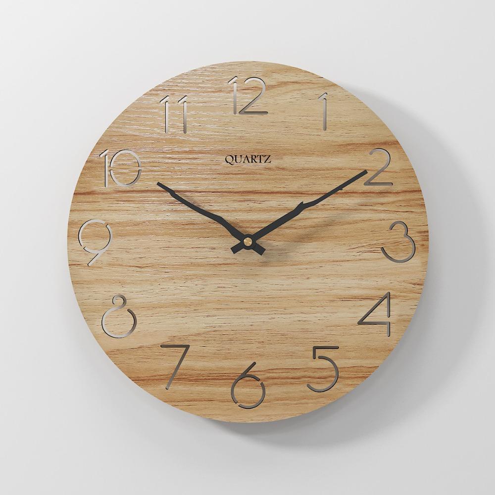 

Silent Movement Wooden Wall Clock Nordic Design Round Wall Clock Home Decoration Style 4