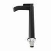 304 Stainless Steel Vessel Sink Faucet Single Cold Water Single Handle Sink Faucet One Hole Black Finish Tall Basin Tap