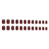 Solid Colour Ancora Red Versatile Fashionable Girl's Fair Skin Short Nail Stickers 24 Pieces 5ml