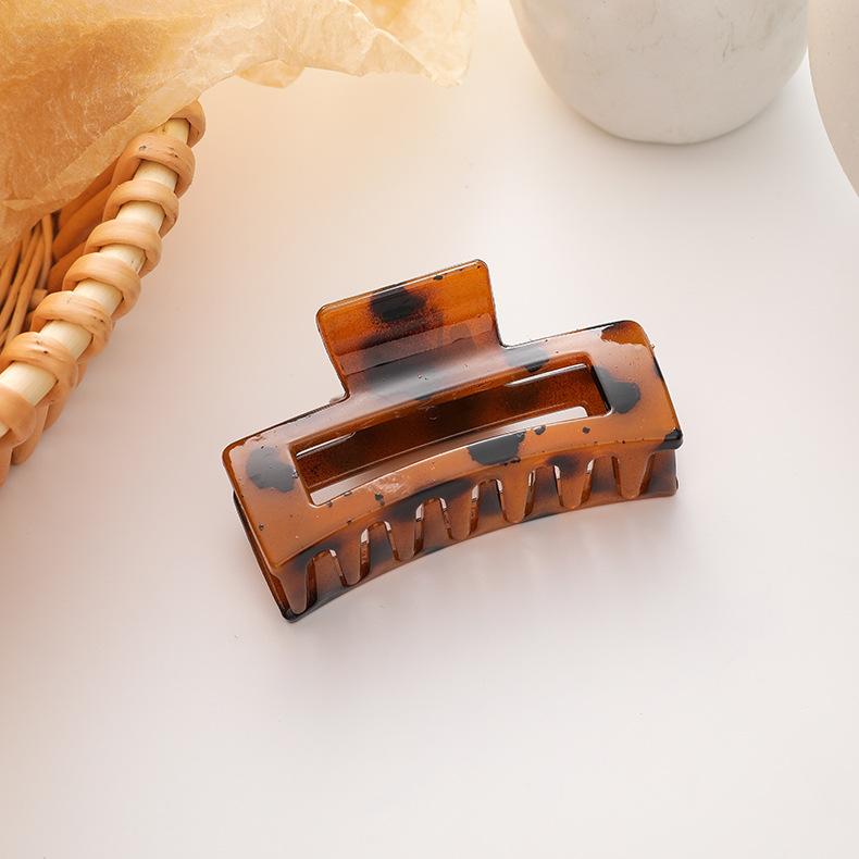 Nuova Versione Coreana di Forcina Quadrata per Capelli in Acrilico Colorato Ins, Colore Caramella Selvaggio, Fermaglio per Capelli Leopardato, Accessori per Capelli da Donna