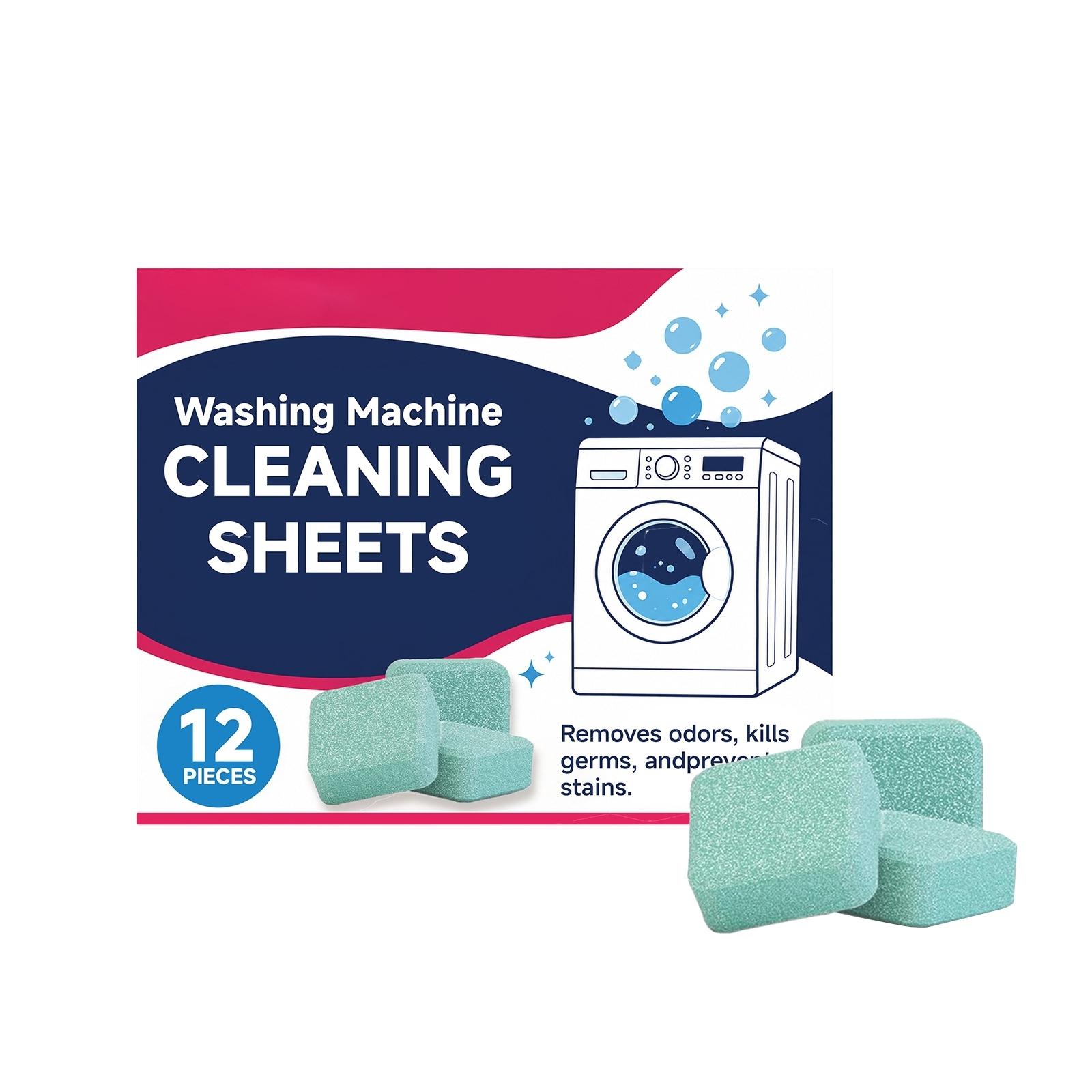 Washing Machine Cleaner Tablets - Deep Cleaner for Front Load and Top Load Washers, 12 Pack синий