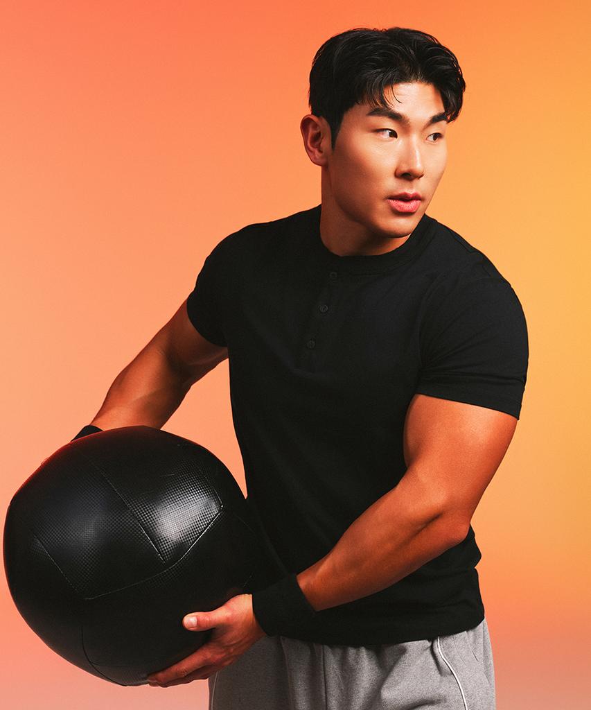 MUSINSA STANDARD SPORTS Cotton Air Muscle Fit Henley Neck Short Sleeve (3 Colors)