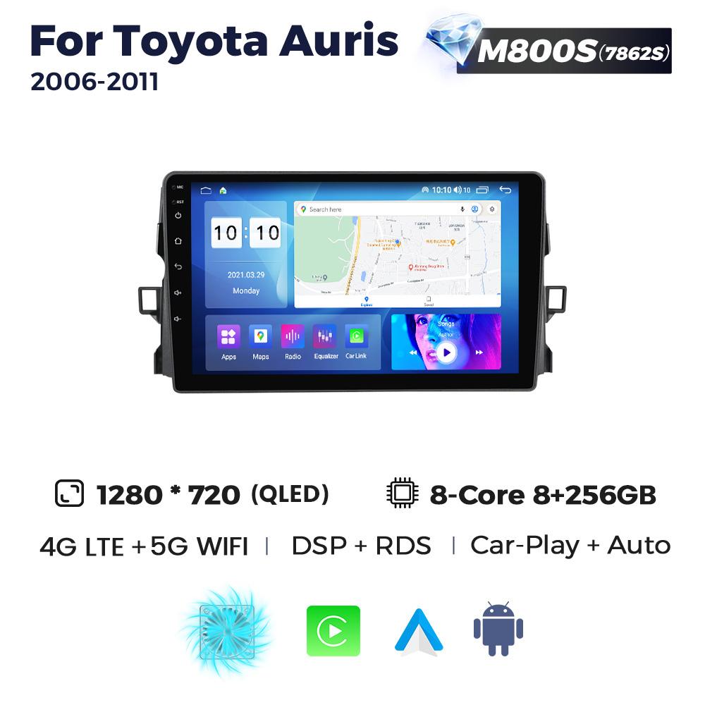 Radio auto Android 8 + 256G pentru Toyota Auris 2006-2011 Player video multimedia BT Wireless Carplay Auto Stereo GPS 2Din Unitate principală
