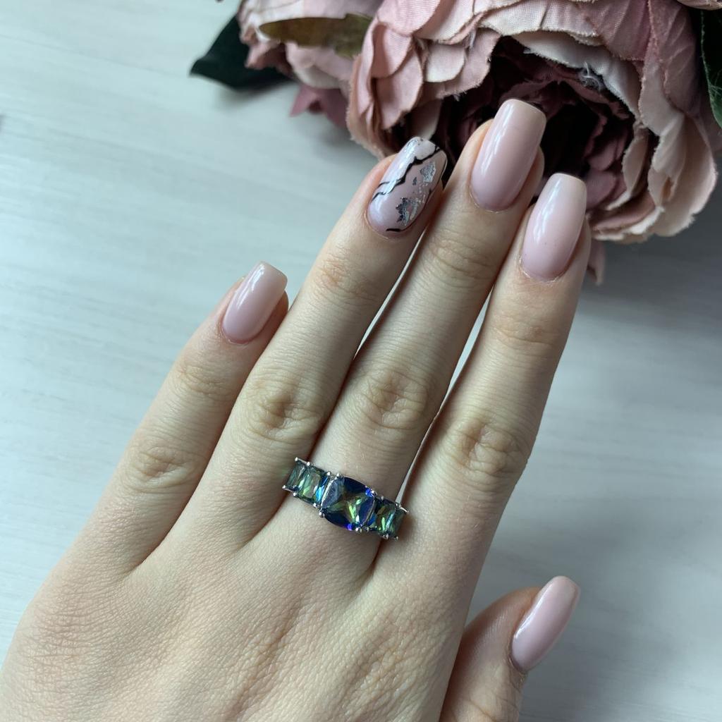 Серебряное кольцо с мистик топазом 2.938ct (1949726) 2.96 гр. 925 пробы