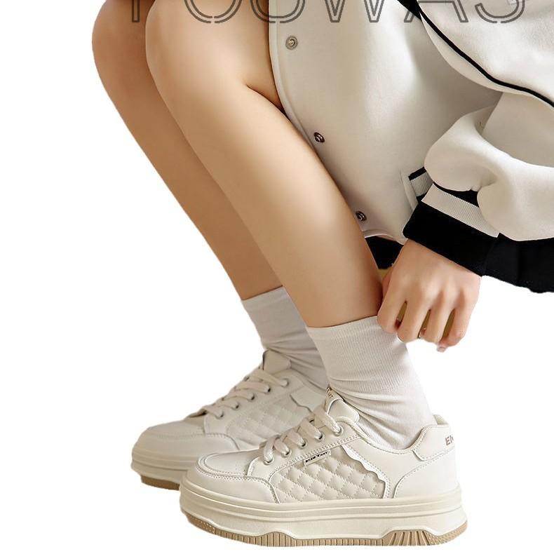 Platform White Shoes Women's Versatile Fragrant Spring and Autumn Muffin Summer New Popular Orders Surge Casual Sports Shoes