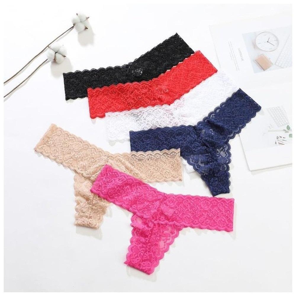 Low Waist Lace Seamless Panties Thong Mesh Lace Briefs Thin Underwear for Women Lady