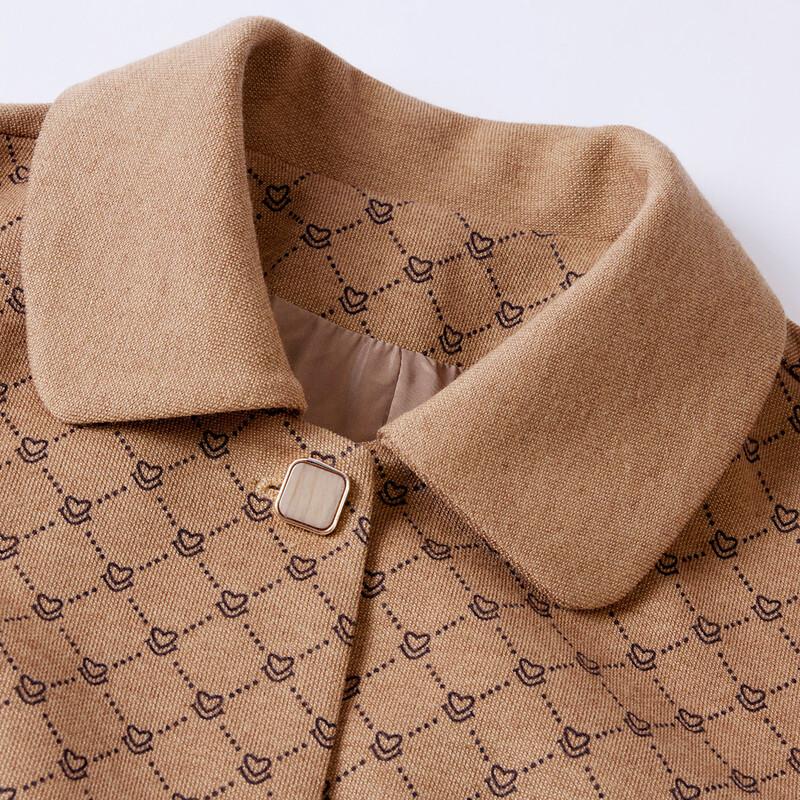 Past Women's Plaid Lapel Spring/Autumn Coat