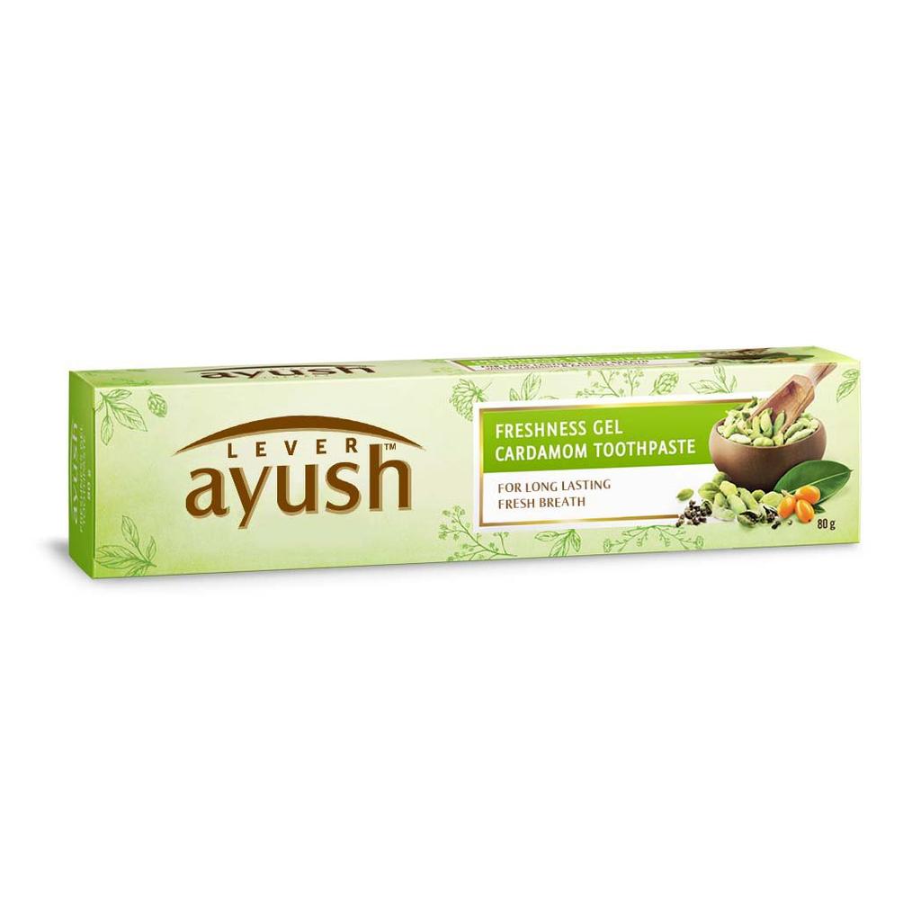 Toothpaste with Cardamom (80 G), Freshness Gel Cardamom Toothpaste Lever Ayush