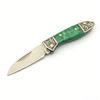 Hand Forged Mini Folding Knife Chromium Vanadium Alloy Stainless Steel Cowhorn Handle, Portable Pocket Keychain Knife Household