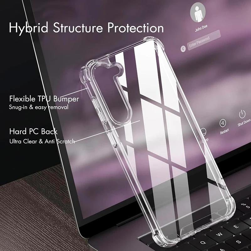 Shockproof Clear Case For Samsung Galaxy S25 S24 S23 S21 FE S22 Plus Ultra Silicone Soft Case For Samsung A56 A36 A54 A34 Cover