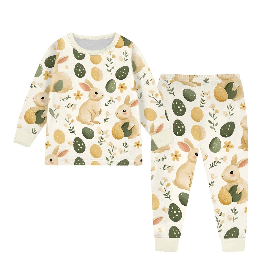 Children's Set - Printed Cartoon Two-Piece Outfit Set For Boys And Girls