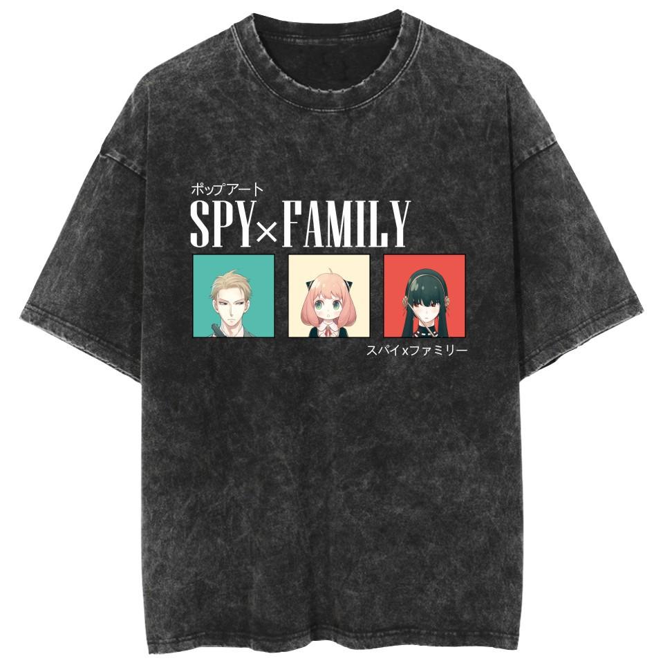 

Spy X Family Мужские Женские Футболки из Стиранного Хлопка с Коротким Рукавом Американский Уличный Стиль Летние Принтованные Графические Футболки Топы 3XL