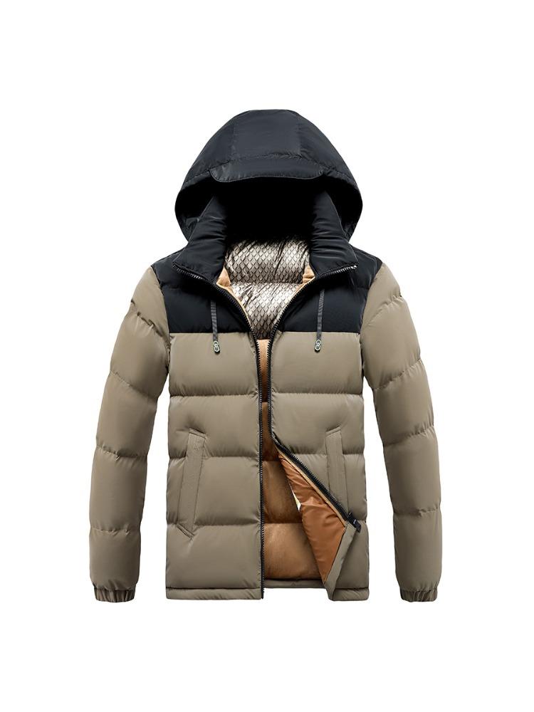 Light Cotton Jacket Men's Models Winter Hit The Colour Slim Removable Cap Thickened Hooded Comfortable and Versatile Jacket Men