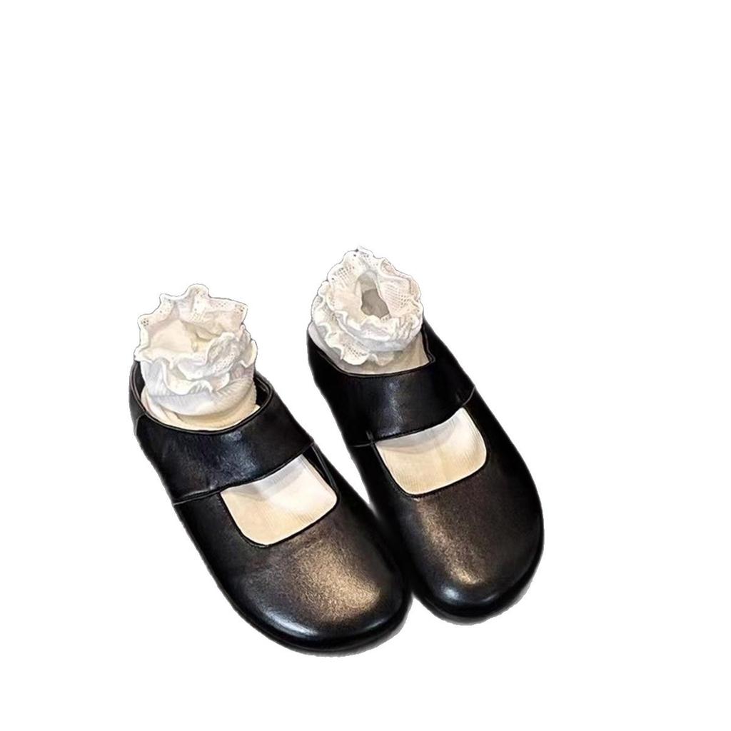 Soft Leather Version~ Thick-soled Bag Head and Half Slippers, Simple Retro Boken Slippers, One Pedal, Casual Cool Slippers for Women