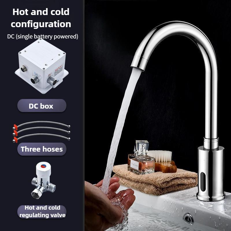 W pełni Automatyczny Inteligentny Czujnik Bateria Kuchenna Miedziana Bateria Wodna Domowe Urządzenie do Mycia Rąk do Umywalki Łazienkowej