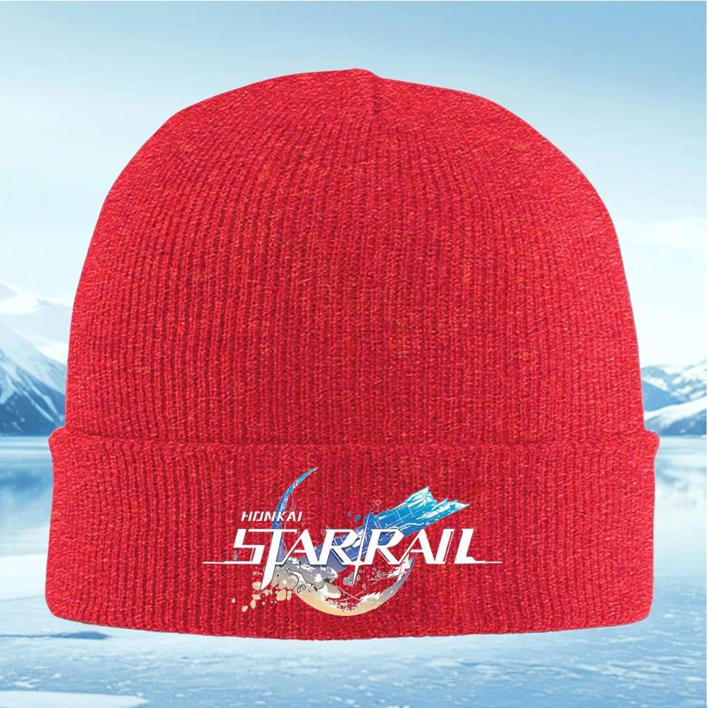 

Star Rail Honkai graphic design Knitted Hat Unisex Women Unisex Beanie Pullover Cap Winter Thermal Warm Christmas Outdoor Cycling H