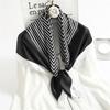 Nordic pinstriped scarf women's spring and summer decorative shawl simple temperament versatile imitation silk scarf large square scarf