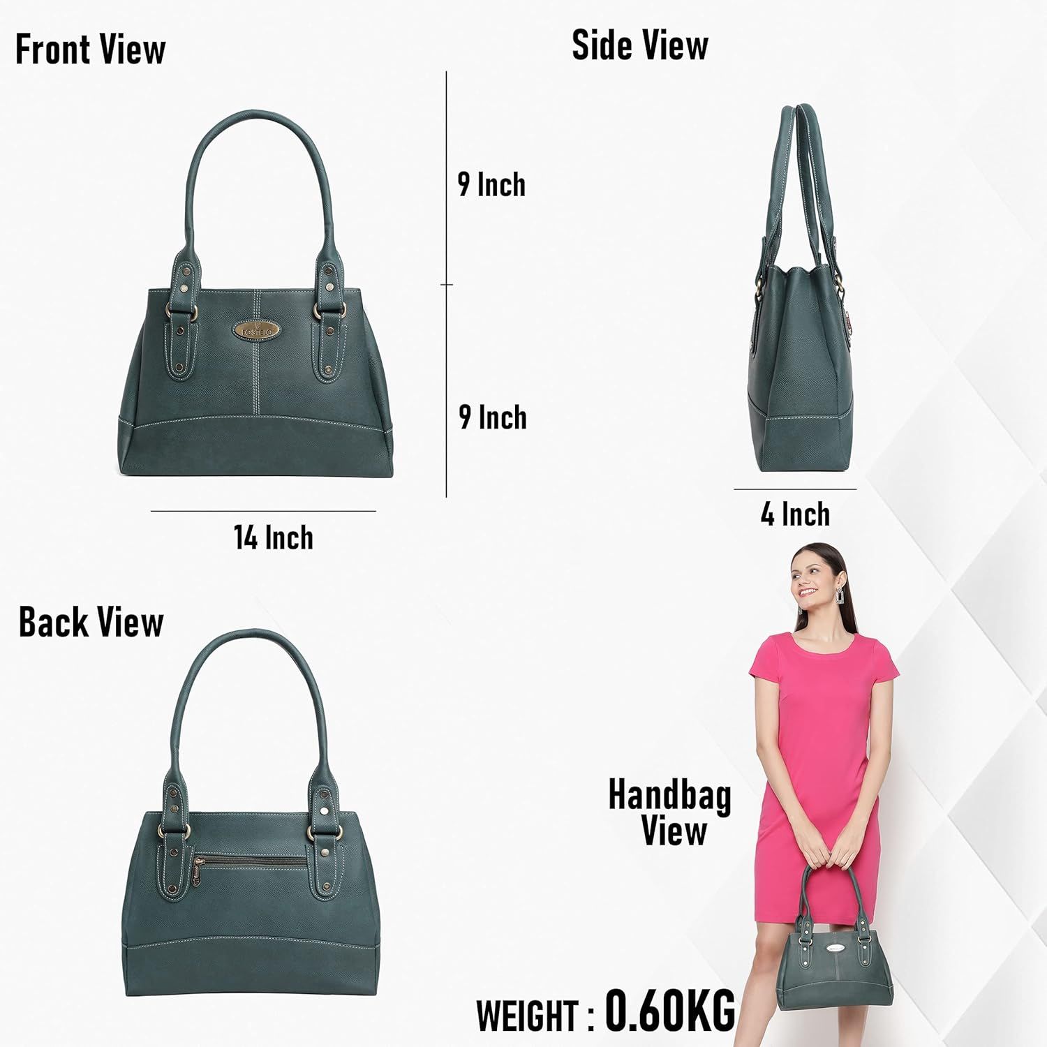 Женская сумка Catlin из искусственной кожи (большой) 9 x 14 x 4 in серый — фото 7